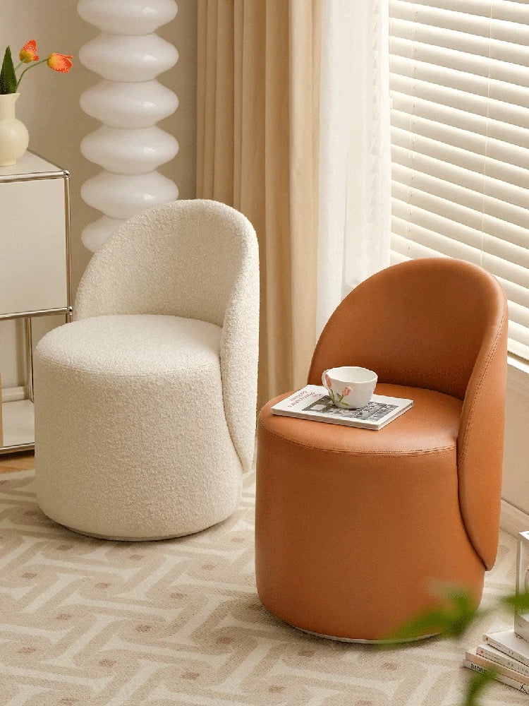 Modern Sherpa Vanity Rotational Chair Soft Padded Accent Chair