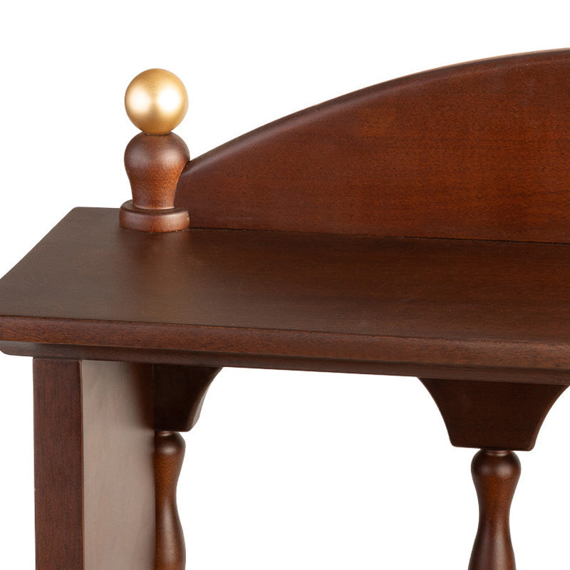 Vintage Walnut Architectural Display Shelf Vanity Organizer