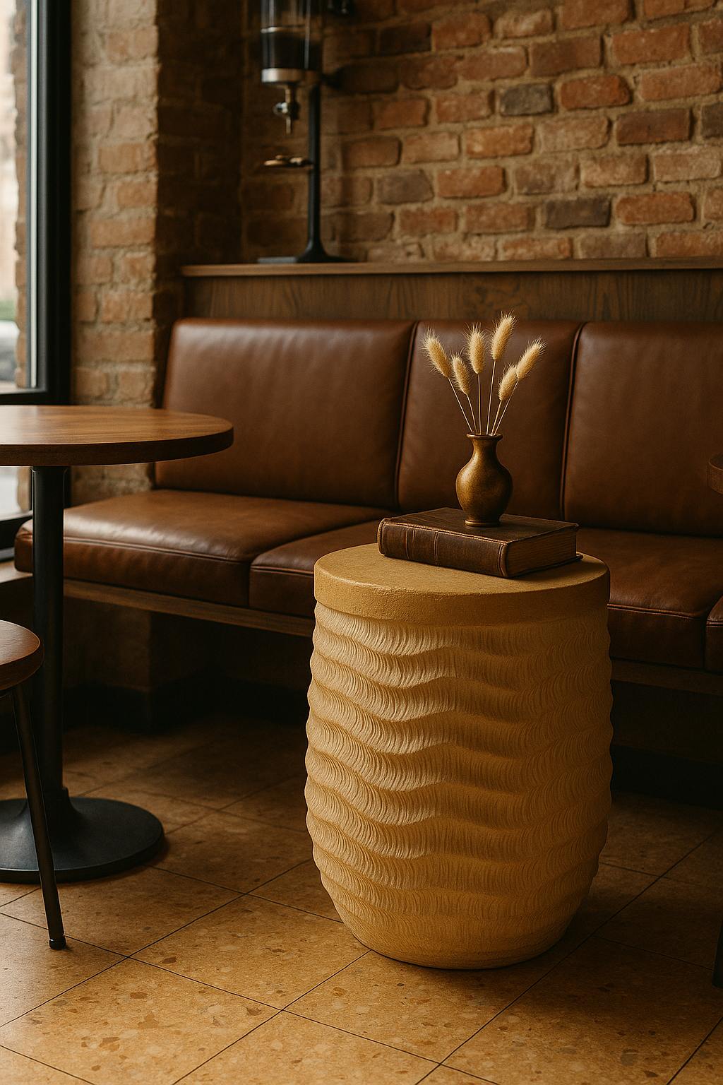 Handcrafted Solid Wood Side Table Sculptural Accent End Table