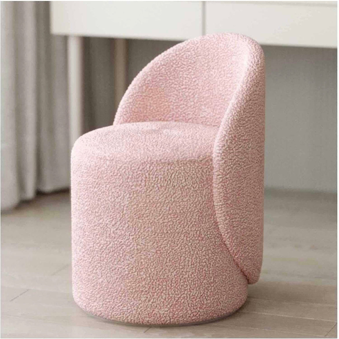Modern Sherpa Vanity Rotational Chair Soft Padded Accent Chair