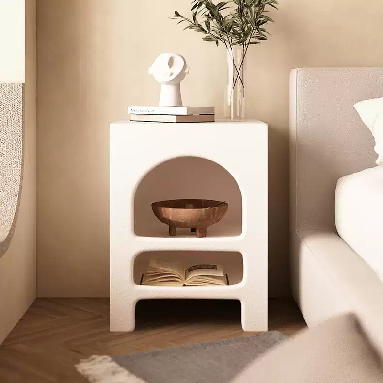 Ausique Decor Cave Boho Side Table Textured Nightstand
