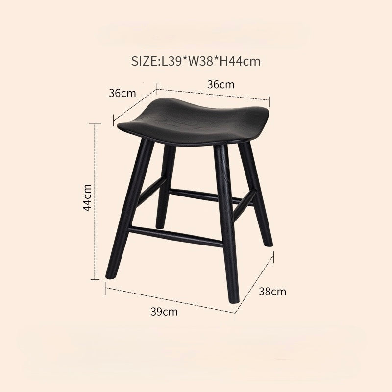 Ausique Decor Mid-Century Modern Solid Wood Saddle Stool