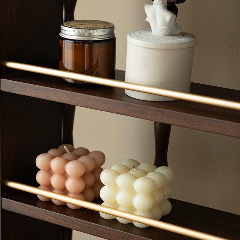 Vintage Walnut Architectural Display Shelf Vanity Organizer