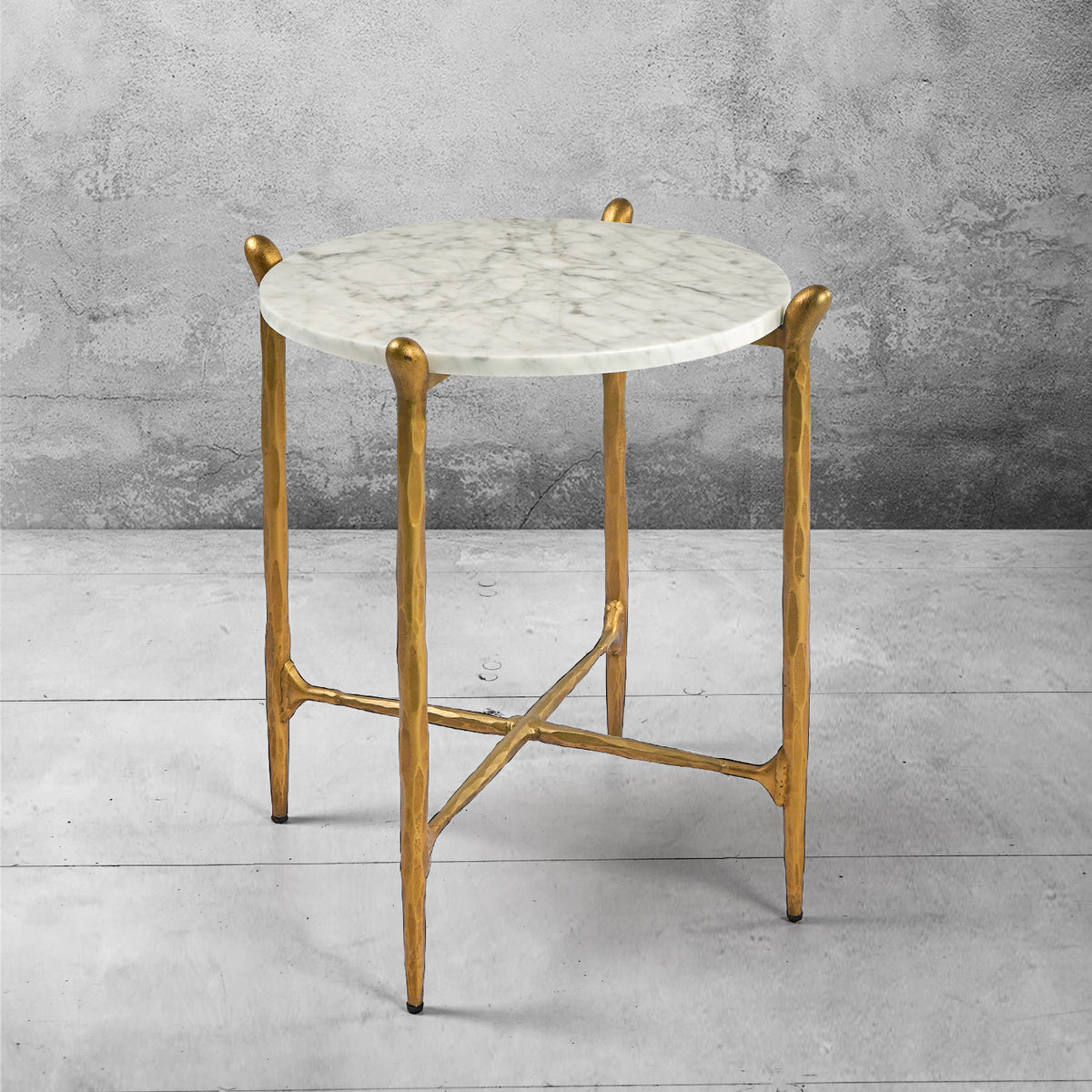 Ausidecor Home Sculptural Marble Side Table Accent End Table