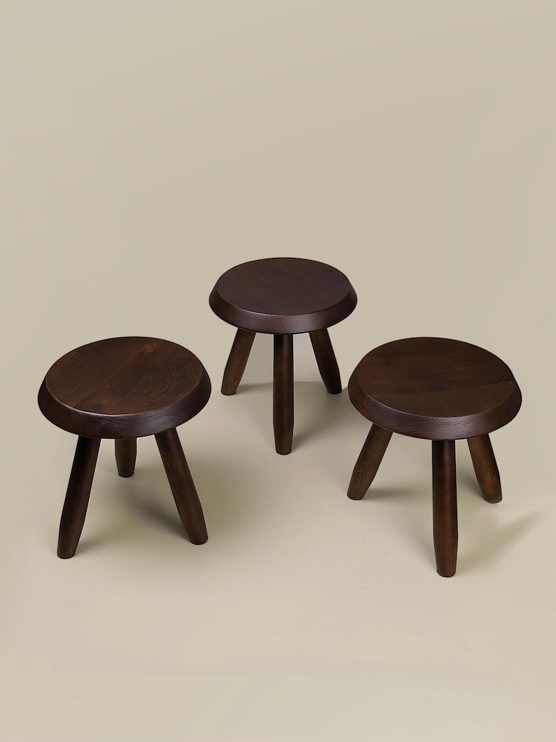 Ausique Decor Handcrafted Solid Hardwood Tripod Stool