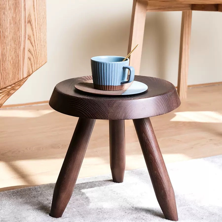 Ausique Decor Handcrafted Solid Hardwood Tripod Stool