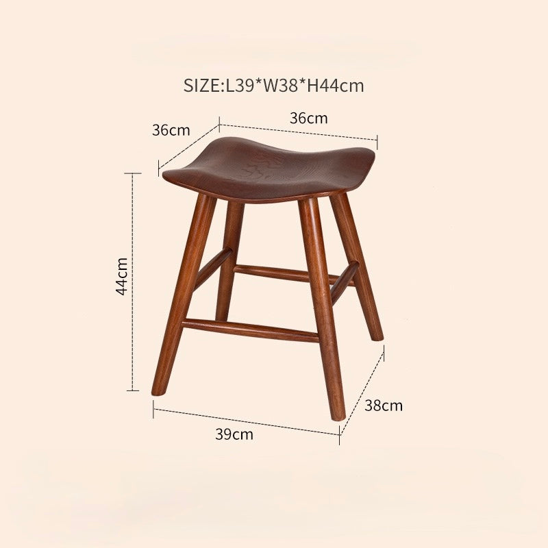 Ausique Decor Mid-Century Modern Solid Wood Saddle Stool