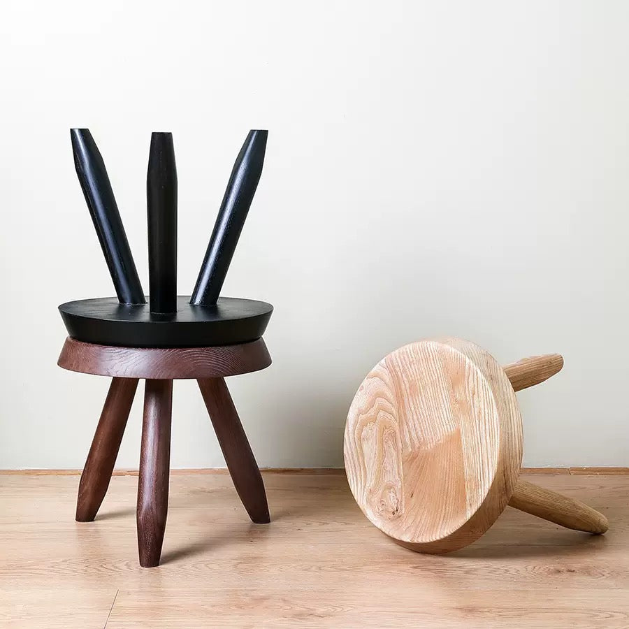Ausique Decor Handcrafted Solid Hardwood Tripod Stool