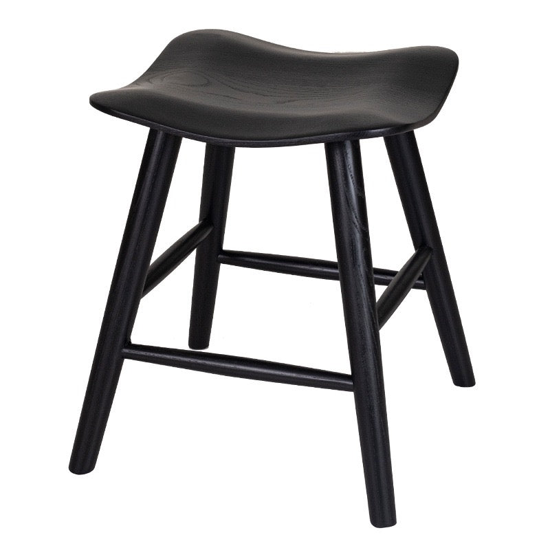 Ausique Decor Mid-Century Modern Solid Wood Saddle Stool
