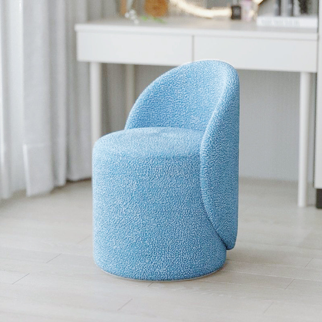 Modern Sherpa Vanity Rotational Chair Soft Padded Accent Chair