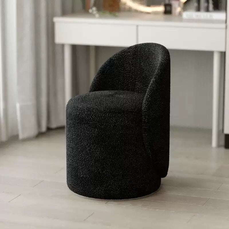 Modern Sherpa Vanity Rotational Chair Soft Padded Accent Chair