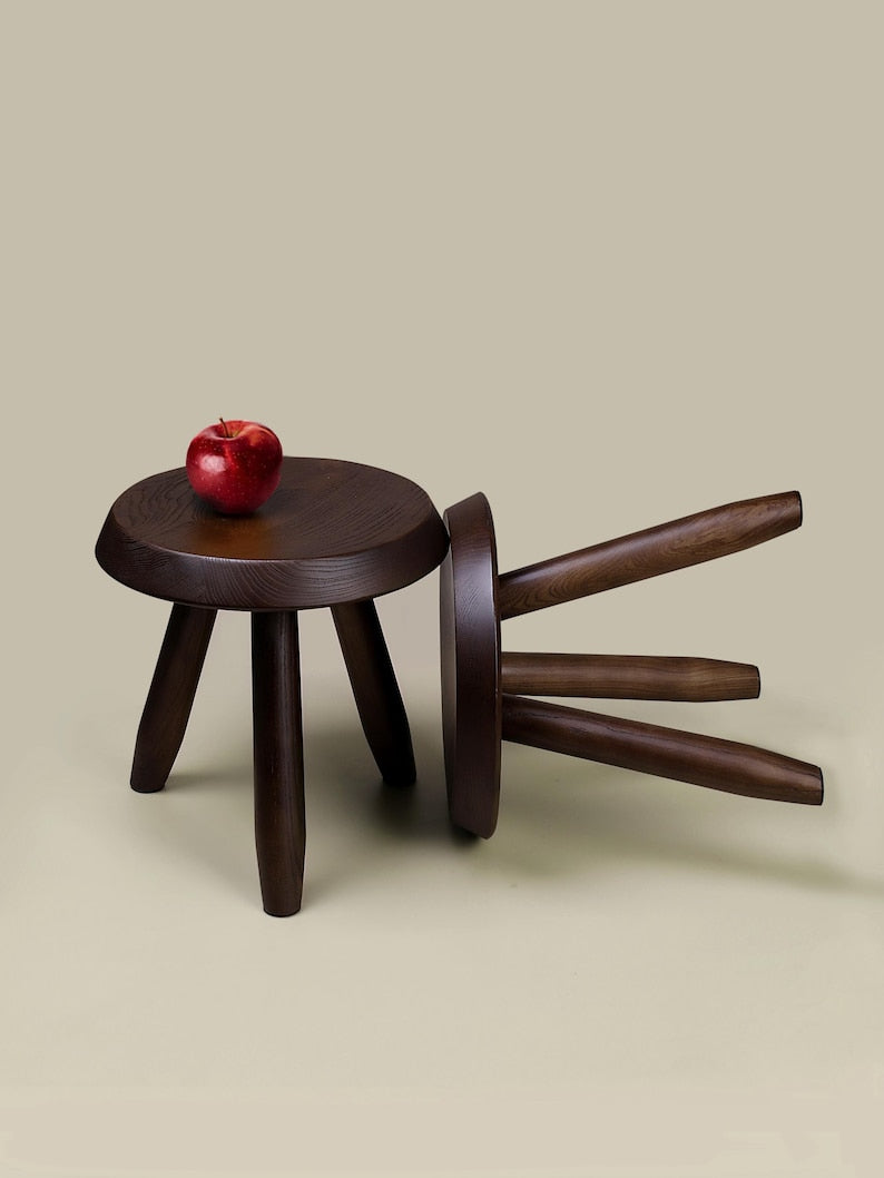 Ausique Decor Handcrafted Solid Hardwood Tripod Stool
