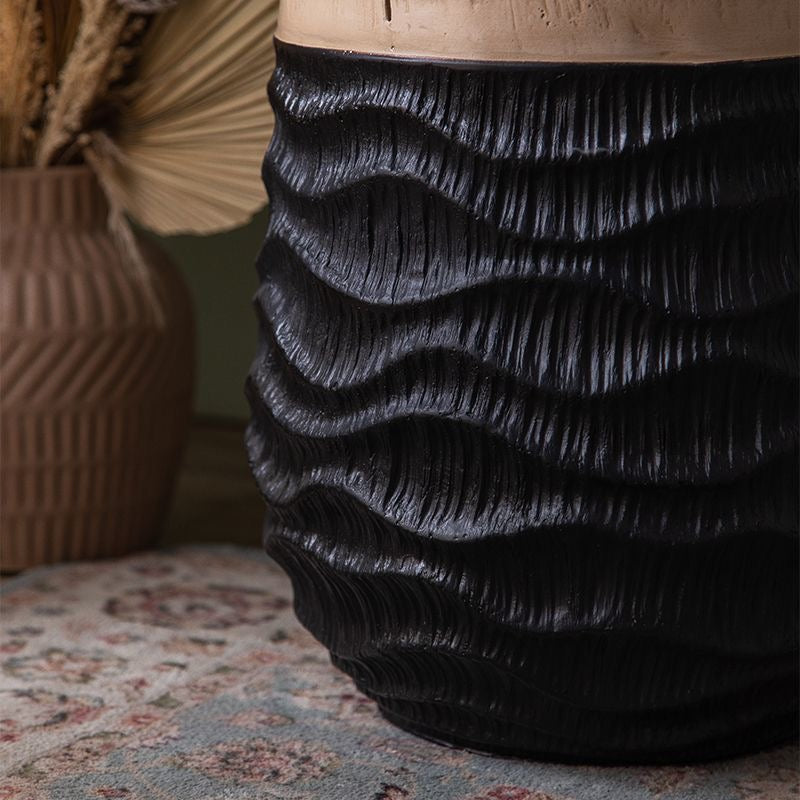 Handcrafted Solid Wood Side Table Sculptural Accent End Table