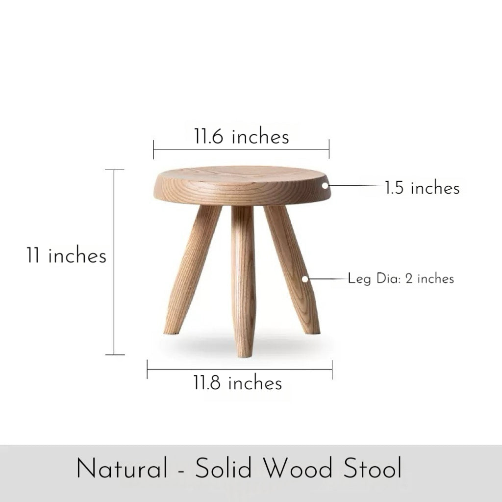 Ausique Decor Handcrafted Solid Hardwood Tripod Stool