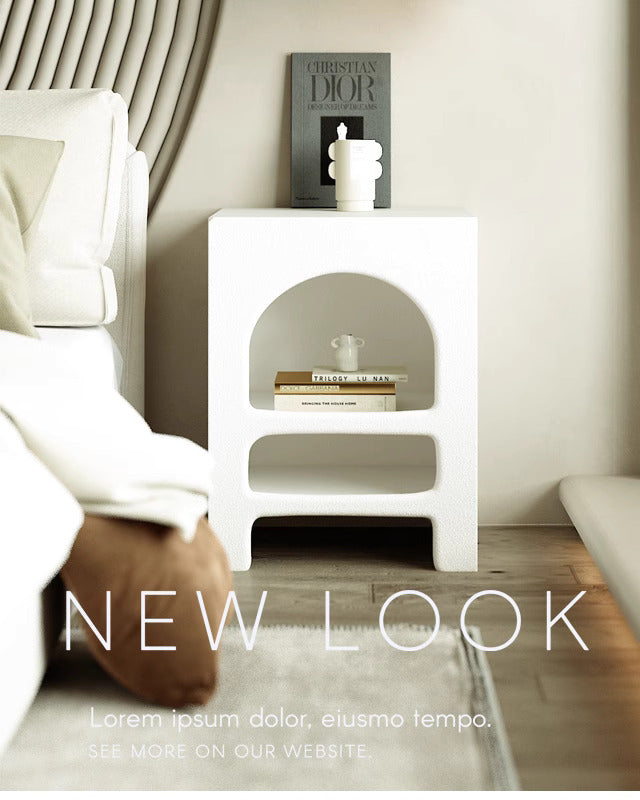 Ausique Decor Cave Boho Side Table Textured Nightstand